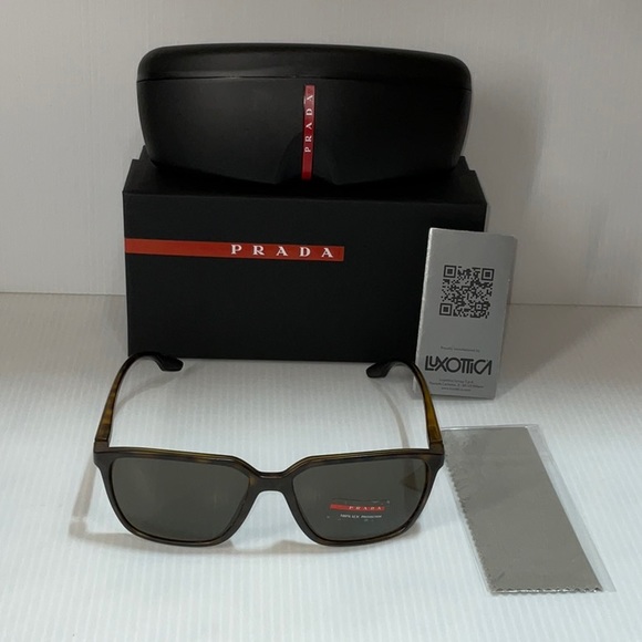 Prada men sunglasses sps 06V tortoise frame dark brown lenses - Picture 1 of 8